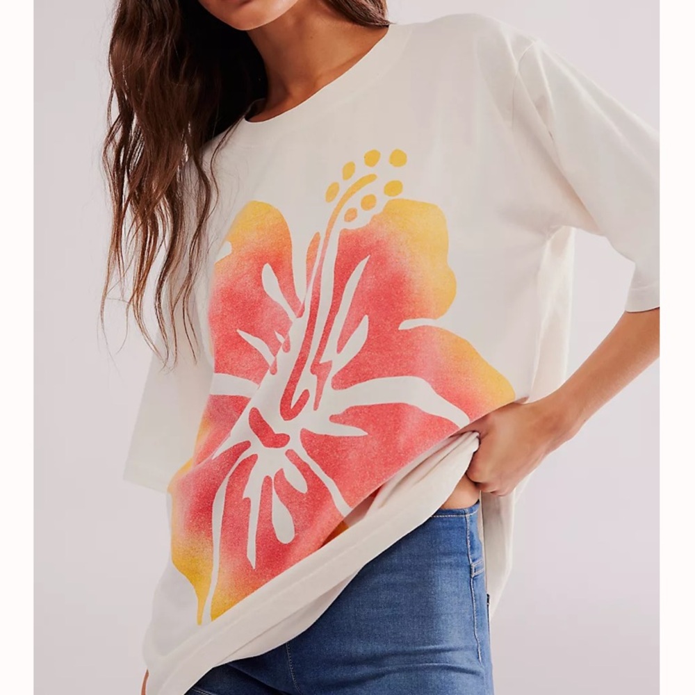 ISO:The Bureau Airbrush Hibiscus Tee